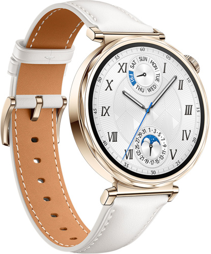 Смарт-часы HUAWEI WATCH GT 5 White Aluminium Case, White Leather Strap(Jana-B19L) фото 8