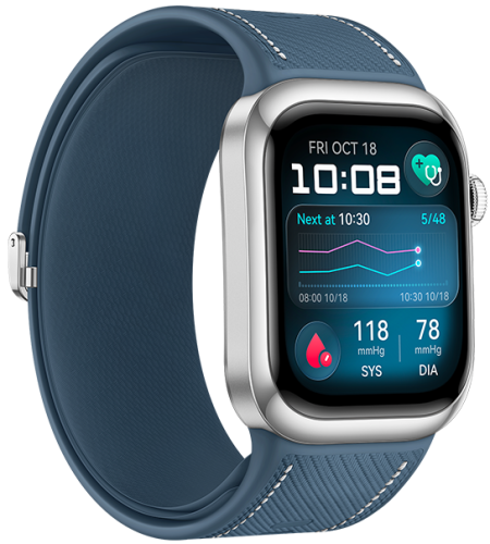 Смарт-часы HUAWEI WATCH D2 Silver Aluminum Alloy Case, Blue Composite Leather Strap (Luca-B29) фото 3