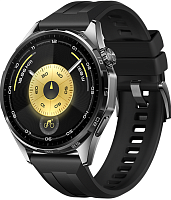 Смарт-часы HUAWEI WATCH GT 6 46mm Black Aluminium Case, Black Fluoroelastomer Strap(Atum-B19F)