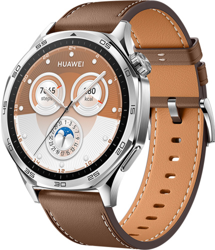 Смарт-часы HUAWEI WATCH GT 5 Brown Aluminium Case, Brown Leather Strap(Vili-B19L) фото 2