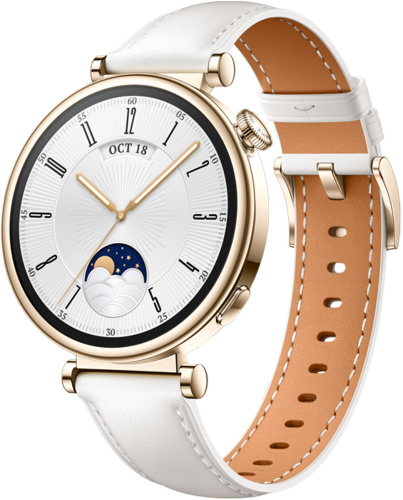 Смарт-часы HUAWEI WATCH GT 4 41mm White Leather Strap (Aurora-B19L)