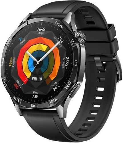 Смарт-часы HUAWEI WATCH GT 5 Black Aluminium Case, Black Fluoroelastomer Strap(Vili-B19F) фото 2