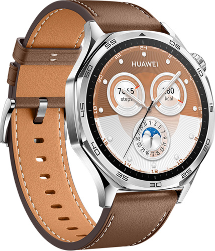 Смарт-часы HUAWEI WATCH GT 5 Brown Aluminium Case, Brown Leather Strap(Vili-B19L) фото 8