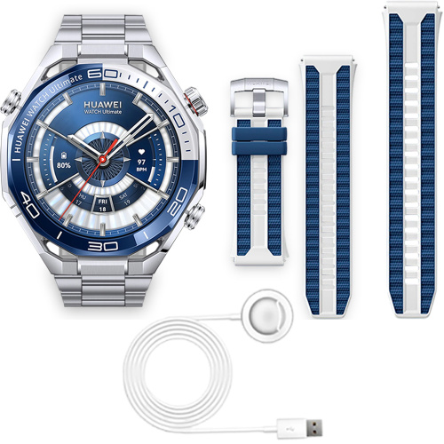 Смарт-часы HUAWEI WATCH Ultimate 2 (March-B29) Dual-color Fluoroelastomer Strap, Blue фото 6
