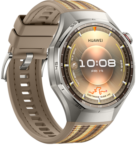 Смарт-часы HUAWEI WATCH GT 6 Pro 46mm Brown Titanium Case, Brown Woven Strap(Atum-B29W) фото 3